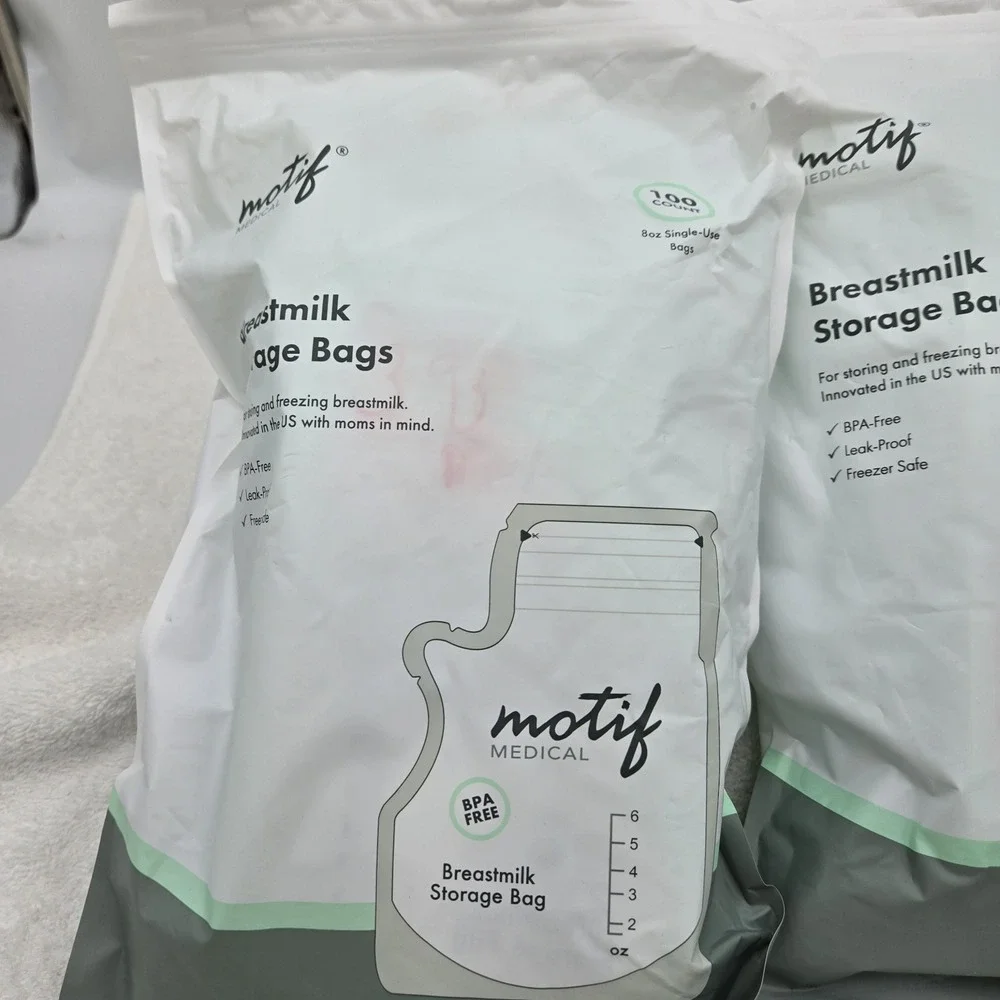 Lot of 2 Motif Medical Breastmilk Storage Bags 8 oz 100 Count BPA Free 200 Bags